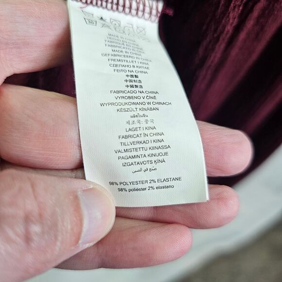 MICHAEL Michael Kors Burgundy Smocked Sleeve Textured Top Size 4X - Picture 11 of 13